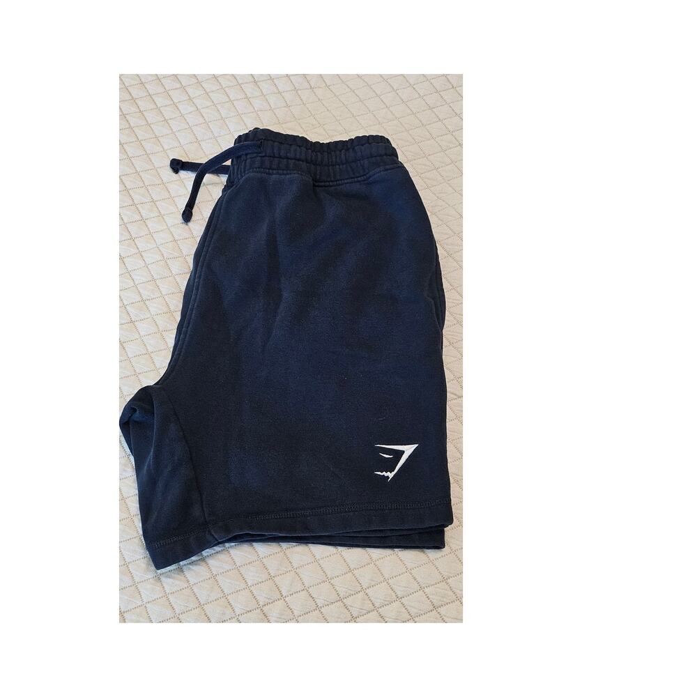 Gymshark fleece shorts Medium dark blue lounge logo - Picture 2 of 6